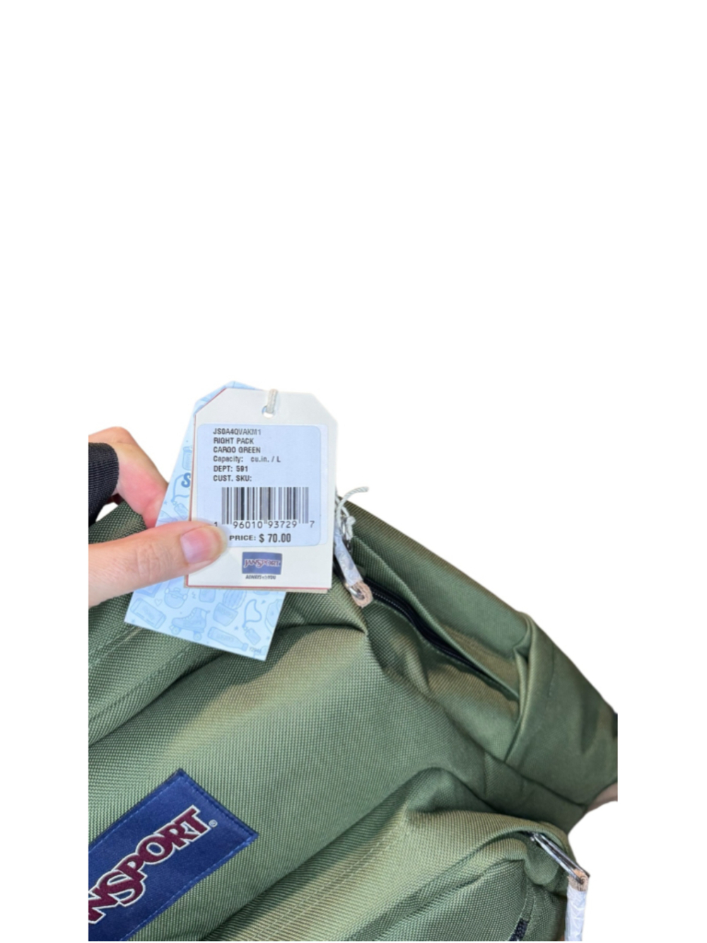 Women's JanSport combst green Right Pack Backpack - Picture 5 of 7